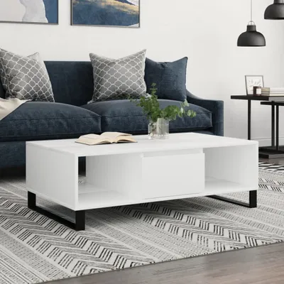 Obrázek produktu pro Maison Exclusive - konferenční stolek bílý 104x60x35 cm dřevěný materiál