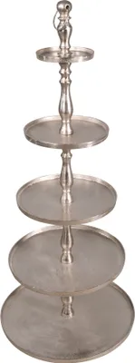 Produktbild von Etagere Brush 140cm Aluminium gebürstet Silber 5Etagen Servierständer