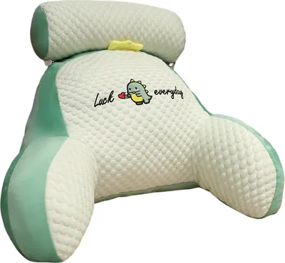 Produktbild von Bett-Lesematte, Liegematte, 70 x 50 cm, mit Rückenlehne, Lordosenstütze, Armlehnen, Sitzkissen und weiteren Funktionen, zum Bettlesen (grün)