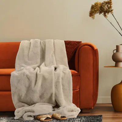 Produktbild von Deko Wohnzimmer Decke Kuscheldecke Tagesdecke Sofadecke Waschbar Weich Soft 200x240cm Beige