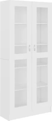 Produktbild von vidaXL Vitrinenschrank Weiß 82,5x30,5x185,5 cm Holzwerkstoff