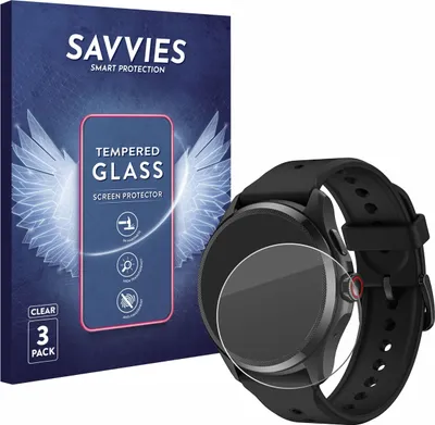 Produktbild von 3x Savvies Schutzglas für Mobvoi TicWatch Pro 5 Displayschutz 9H Glas klar transparent