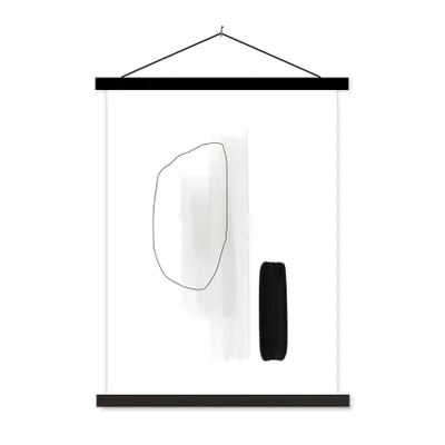 Produktbild von MuchoWow® Textilposter Linienkunst - Acrylfarbe - Minimalismus 120x160 cm mit schwarzem Rahmen - Magnetischer