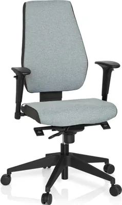 Obrázek produktu pro hjh OFFICE Profesionální kancelářská židle PRO-TEC 500 Ergonomická kancelářská židle s područkami (výškově nastavitelná) látka šedá Otočná židle do kanceláře, domácnosti