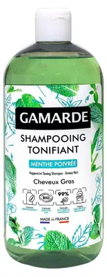 Obrázek produktu pro Gamarde, bio, máta, šampon na vlasy, tonizující, 500 ml