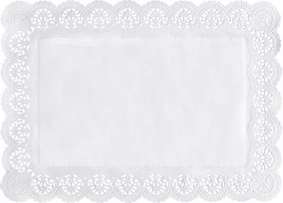 Produktbild von Papstar Spitzenpapiere eckig 45 cm x 32 cm weiß, 20 x 100 Stück