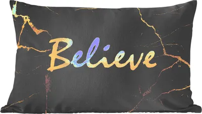 Produktbild von MuchoWow® Zierkissen Sofakissen Wohnzimmer Dekokissen 50x30 cm Zitat - Hoffnung - Gold - Marmor - Wohnzimmerdekoration - Polster mit Photo