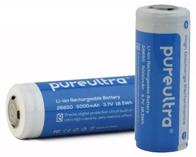 Image de Batterie PureUltra 26650 Li-ion - 5000 - 7000mAh | 14A | 3.7V | protégée | rechargeable
