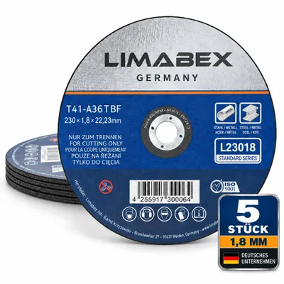 Produktbild von Trennscheiben 230 x 1.8 mm Metall Stahl Edelstahl INOX Rohre Profile Träger Bleche Stangen 5 Stück