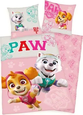 Produktbild von Herding Renforcé Wende Bettwäsche 2 tlg. 135x200cm Paw Patrol Hunde Patrouille Everest Skye Knopfleiste