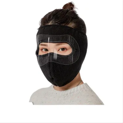 Produktbild von INF Winter Fleece Gesichtsmaske für Radfahren Outdoor - Vollständige Abdeckung & Verstellbar Schwarz