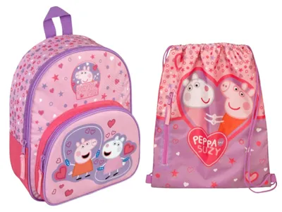 Produktbild von Peppa Pig-Tassen-Set; Rucksack und Sportbeutel