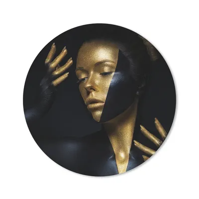 Produktbild von MuchoWow® Mauspad Mousepad Make-up - Kunst - Frau - Luxus - Gold 30x30 cm - Mousepads - Maus Mat - Pad - Mausunterlage - Tischunterlage - Schreibtischmatten
