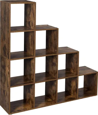 Obrázok produktu pre Krokový policový regál 129,5 x 29 x 129,5 cm Rustic Brown