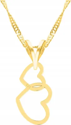 Immagine prodotto di Collana a due cuori in argento 925 placcato oro