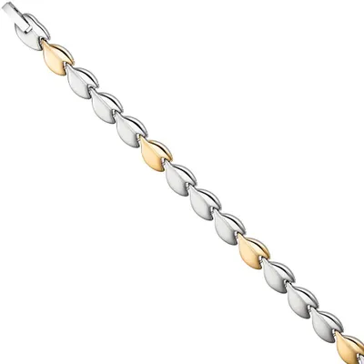 Produktbild von 8,4mm Armband Armschmuck aus Edelstahl teilmattiert in Gold-Silber-Farbe 20cm