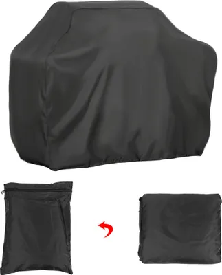 Produktbild von Grillabdeckung, Verschleißfest und staubdicht, Outdoor-Schutz für Gartenmöbel, 210D Oxford-Gewebe, Schwarz, 3 Größen verfügbar (190x71x117)