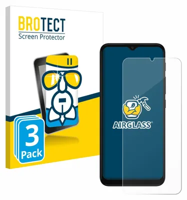 A product shot of a screen protector packaging and a smartphone with a screen protector applied.