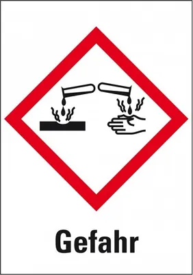Produktbild von Dreifke® Aufkleber I Gefahrensymbol Ätzwirkung GHS 05, Gefahr, Folie, 37x52mm...