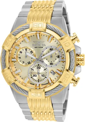 Obrázok produktu pre Invicta Bolt 25864 Pánske Hodinky - Quartz Hnutie - Nerezová Oceľ so Zlatým Ciferníkom - 51 mm