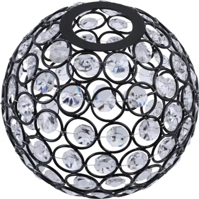 Immagine prodotto di Paralume Crystal nero sfera 14 cm – elegante paralume in vetro per un'illuminazione interna moderna