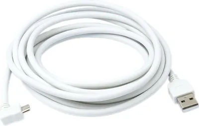 Produktbild von SYSTEM-S USB 2.0 Kabel 300 cm Micro B Stecker zu Typ A Stecker Winkel in Weiß