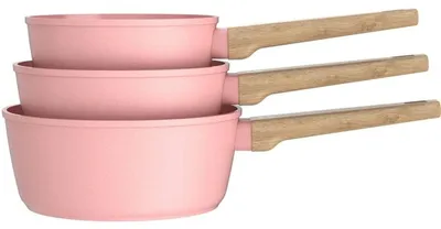 Produktbild von 3er-Set Töpfe – Geeignet für alle Herdarten, inklusive Induktion – ARTHUR MARTIN – AM0702 – Keramikbeschichtung – 16–18–20 cm – Rosa