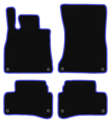 Produktbild von Fußmatten Velours Schwarz/Blau für Mercedes S W222 2013-2020 Set 4-tlg
