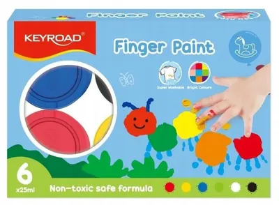 Produktbild von Keyroad Fingerfarben 6 Farben für Kinder