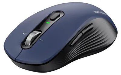 Produktbild von Bluetooth Maus Kabellos BT 5 3 + 4-Wege-Scrollrad Leise Funkmaus mit USB-A Empfänger 4800 DPI Kabellose Mäuse Ergonomische Computer Mouse Dunkelblau