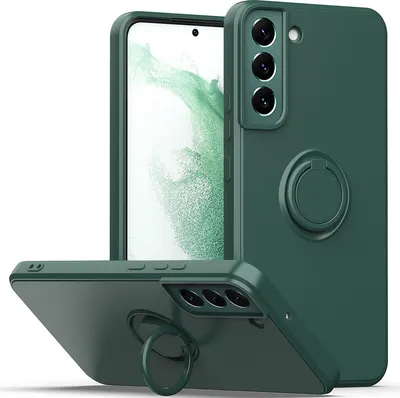 Produktbild von Galaxy S21 FE 5G Handyhülle, Ring Halter Ständer Kratzfeste Weiche Silikon schutzhülle für Samsung Galaxy S21 FE 5G Grün