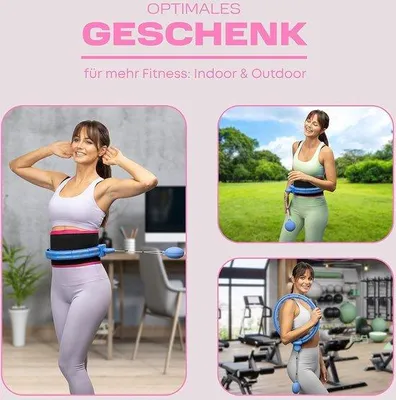 Produktbild von Famanu Fitness-Hula-Hoop 113 cm Umfang für Erwachsene - Gewichtet, mit Schutzgurt