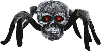 Immagine prodotto di Animale Teschio di Ragno Decorazione di Halloween Spaventoso Horror Occhi Rossi Scuri, Colore: Grigio