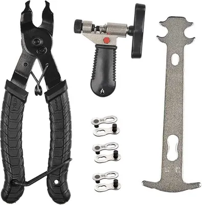 Produktbild von Fahrrad Reparatur Werkzeug Set, Fahrrad Gliederzange Kettenbrecher, Splitter Werkzeug Ketten Checker Kettengliedverbinder, Ketten Öffner/Schließer, Zange, Kettenschneider, Verschleiß-Indikator