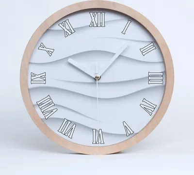 Produktbild von Holzuhr 25fi cm wanduhr - weiße Spitzen - abstrakcjaale