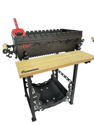Produktbild von Holzkohlengrill, Mangal, BBQ, Osten, Schaschlik, Spieße, 4 mm Stahl, Picknick, Gartengrill,