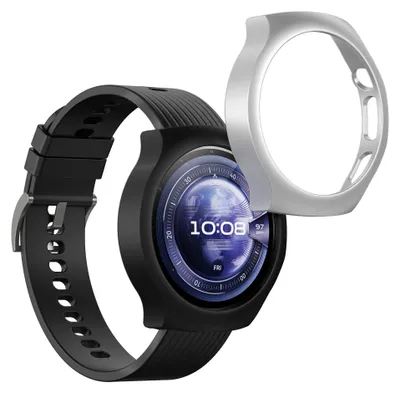 Produktbild von kwmobile 2x Hülle kompatibel mit Huawei Watch 5 46mm - Fitnesstracker Case Set Schwarz Silber - ohne Tracker
