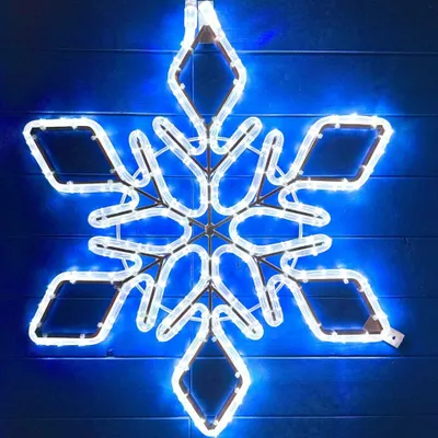 Immagine prodotto di DecoLED, decorazione luminosa a LED – fiocco di neve, bianco ghiaccio, diametro 65 cm