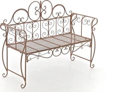 Produktbild von Gartenbank LENAR - Metall Braun 128x46x94 cm | Metallbank Garten 2 Seitzer Bank Terrasse Vintage Antik Gartenbank