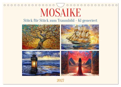 Zdjęcie produktu dla Mozaiki (kalendarz ścienny 2027, format A4, poziomy), kalendarz miesięczny CALVENDO