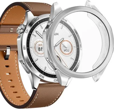 Obrázok produktu pre Ochranná fólia pre inteligentné hodinky s 46 mm displejom, pružné puzdro z TPU s ochranou displeja, odolné puzdro na hodinky – strieborné.