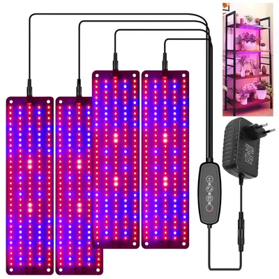 Produktbild von 600 LED Pflanzenlampe Vollspektrum Pflanzenlicht Dimmbar Pflanzenleuchte Zimmerpflanzen Wachsenlicht mit Timer
