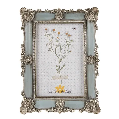 Produktbild von Clayre & Eef Bilderrahmen 10x15 cm Blau Polyresin