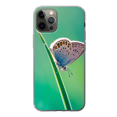 Produktbild von MuchoWow® Handyhülle Schutzhülle Hülle für iPhone 12 Pro Schmetterling - Gras - Licht Silikon Softcase Handy Hülle - Abdeckung