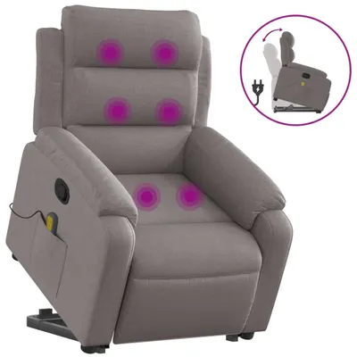 Produktbild von vidaXL Massagesessel mit Aufstehhilfe Taupe Stoff