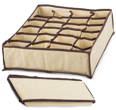 Produktbild von Verk 01618 Wäscheschubladen-Organizer mit 24 Fächern beige
