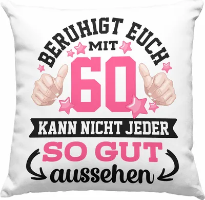 Produktbild von Trendation - 60. Geburtstag Frauen Deko-Kissen mit Füllung 40x40 Geschenk Geschenkidee 60er Geburtstag Spruch Perfektion Mama Mutter Lustiger Spruch Witzig (Rosa)