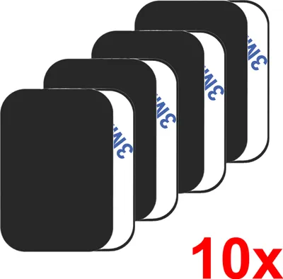 Produktbild von 10x Rechteck Metallplättchen für Magnet Smartphone Handy Halterung Auto Metallplatte Kleber