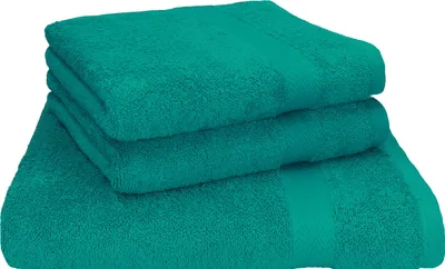 Produktbild von Betz 3-tlg. Saunatuch Set PREMIUM 1 Saunatuch 2 Handtücher 100%Baumwolle  Farbe: smaragdgrün