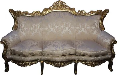 Produktbild von Casa Padrino Barock 3-er Sofa Master im barocken Stil, Creme mit Muster und Gold, 210 x 135 x 90 cm
